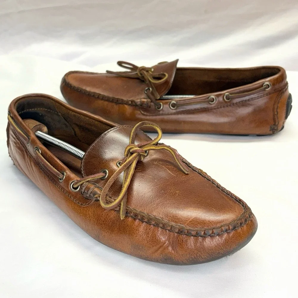 Cole Haan Gunnison Loafers Men's US 10 M Driving Moc Brown Leather Slip On Shoes